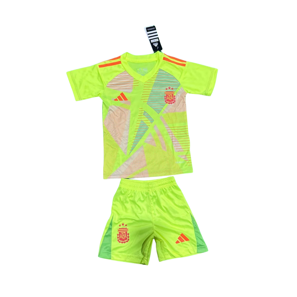 Completino Bambino Argentina Portiere Maglia Gialla Fluo 2024/2025