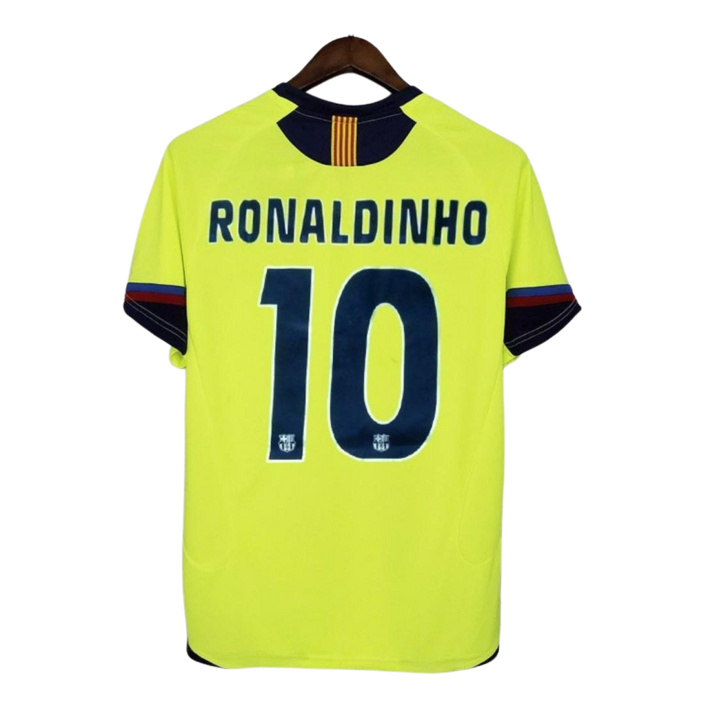 Maglia Vintage Barcellona Giallo Fluo Away 2005/06