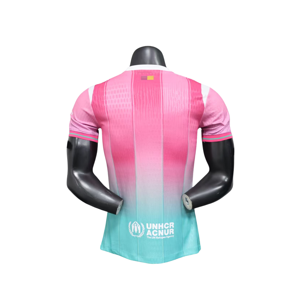 Maglia Barcellona Away Special Edition Pink/Blu 2025/26 - Player Version
